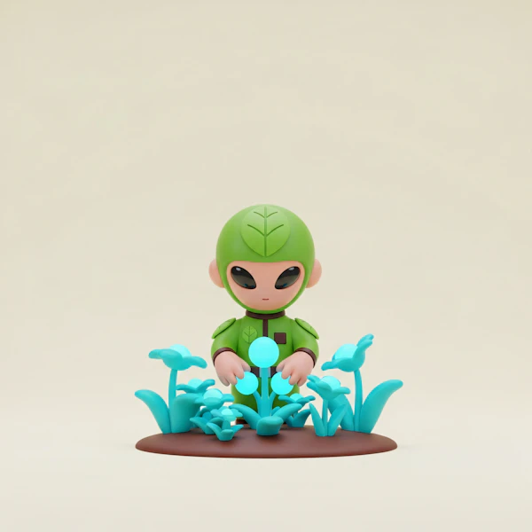 Futuristic Leaf Guardian