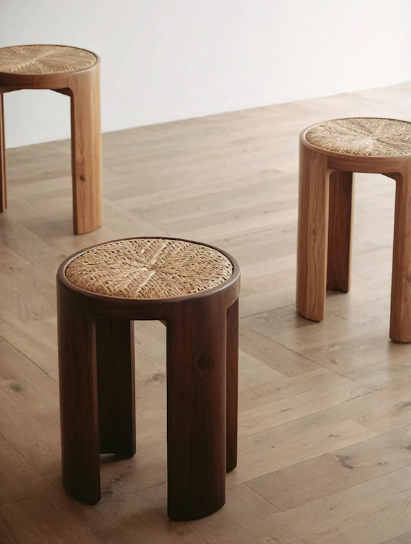 Wooden Stools Display