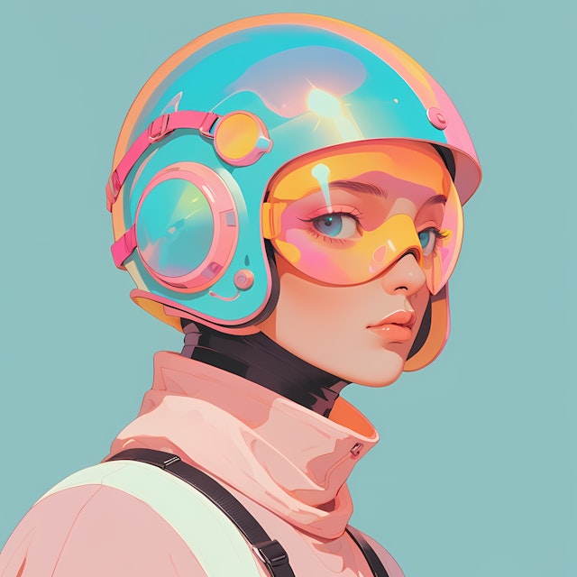 Futuristic Helmet Portrait