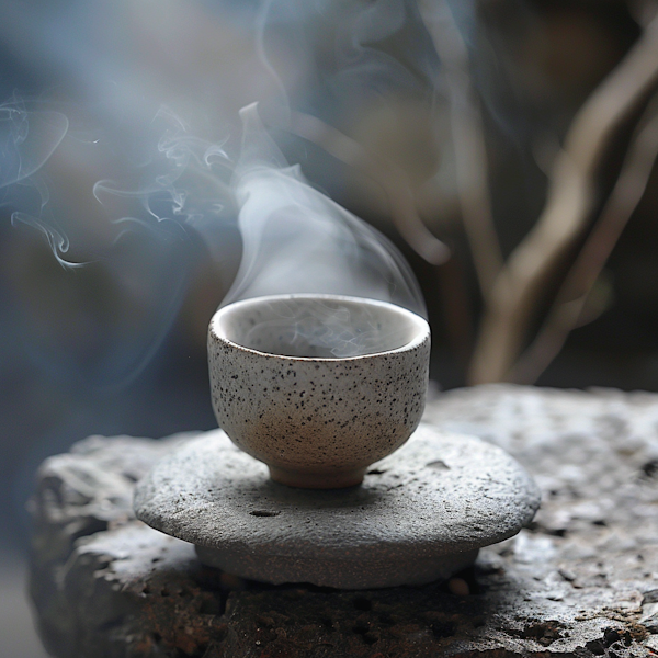 Serene Ceramic Cup with Steam