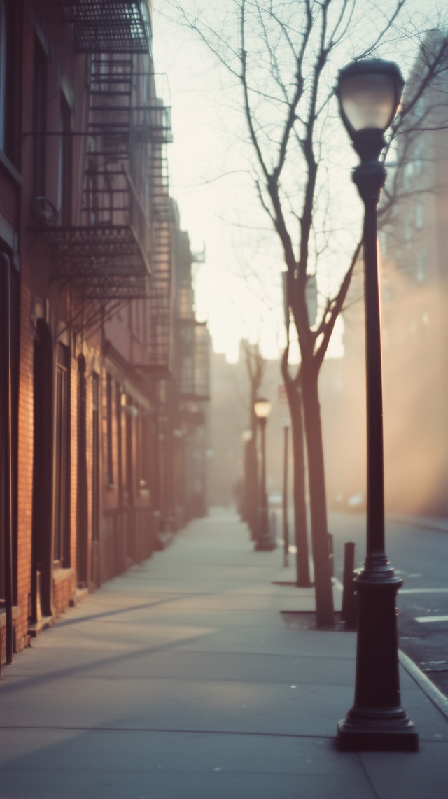 Serene Early Morning Street Scene