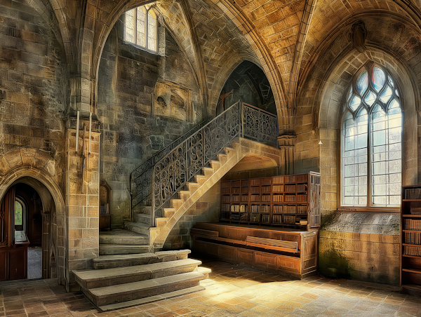 Gothic Library Interior