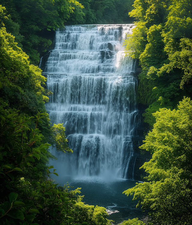 Breathtaking Multi-Tiered Waterfall