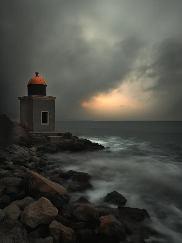 Stormy Lighthouse Scene