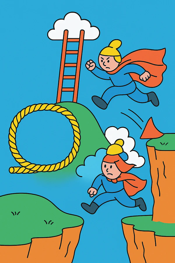 Adventurous Cartoon Scene