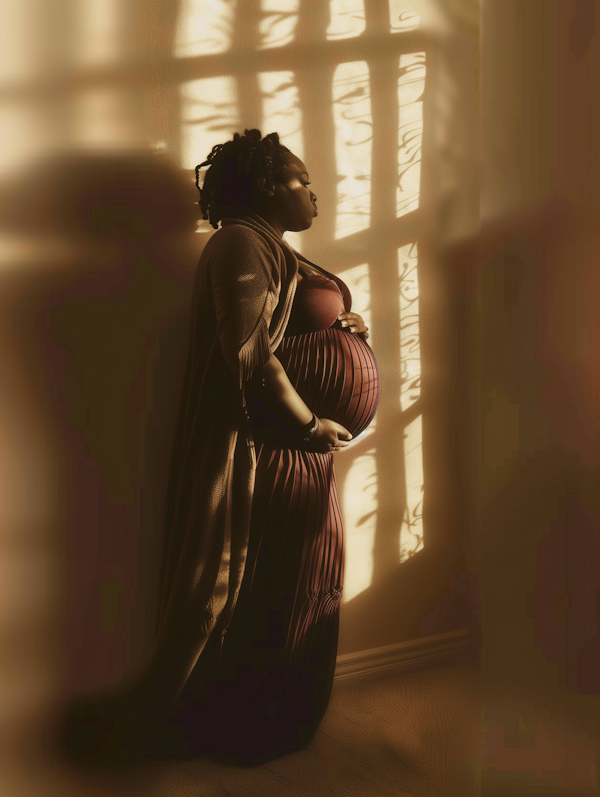 Serene Pregnant Woman in Sunlight