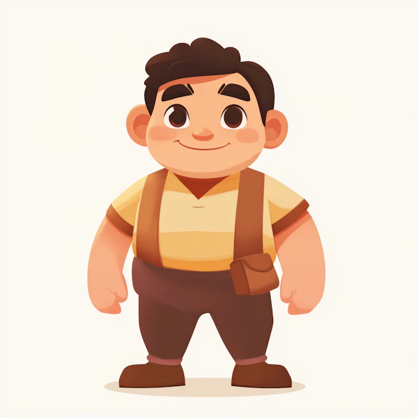 Cheerful Cartoon Boy