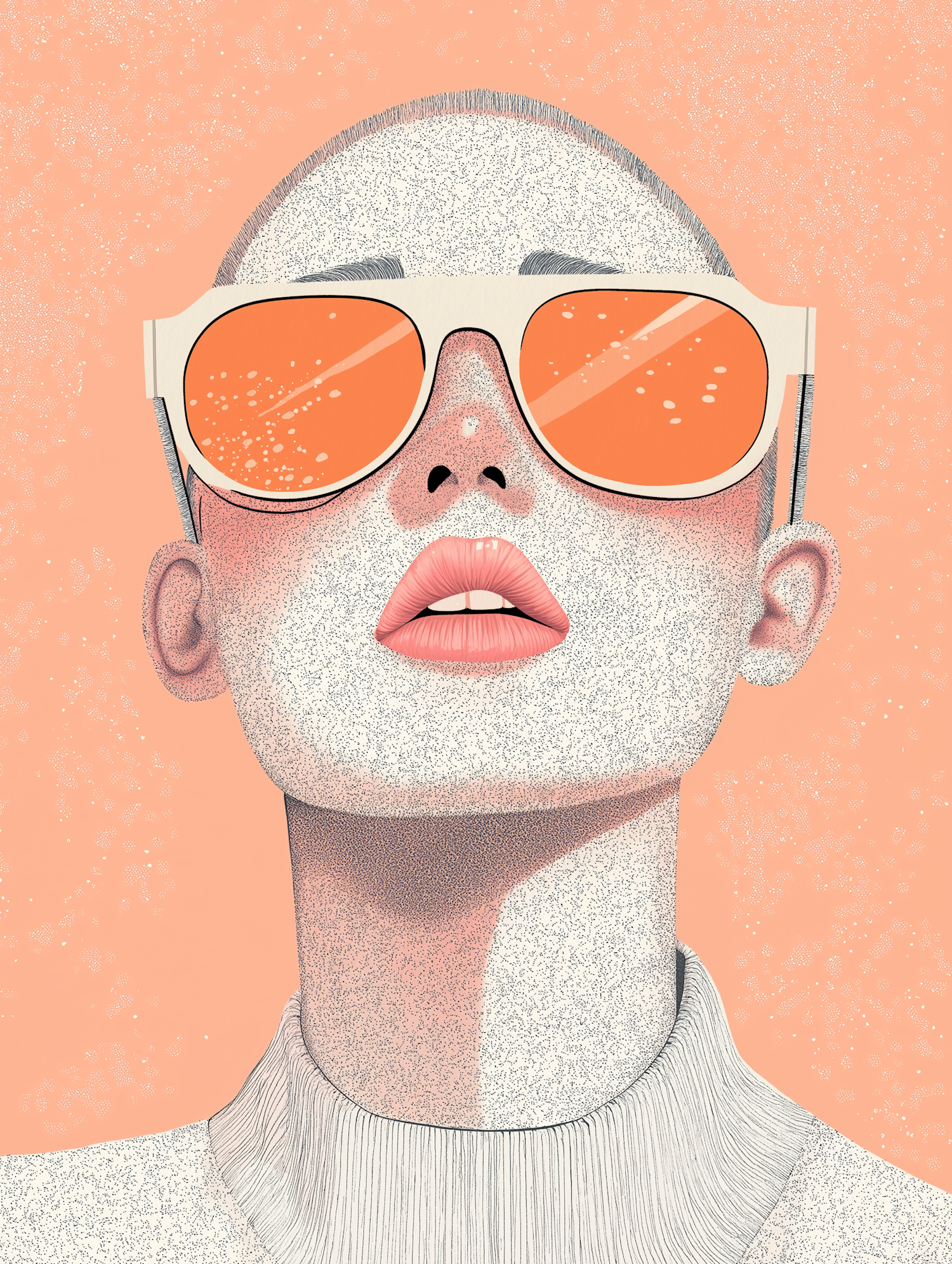 Stylized Portrait with Reflective Sunglasses