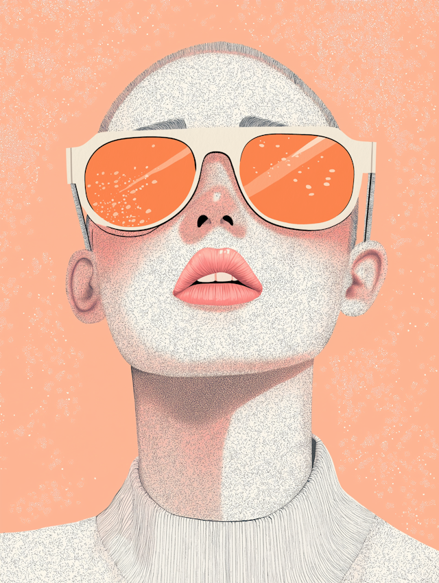 Stylized Portrait with Reflective Sunglasses