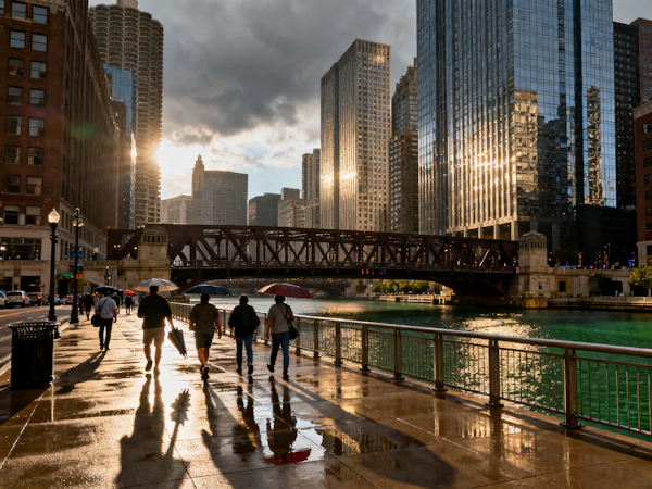 Urban Riverside Scene