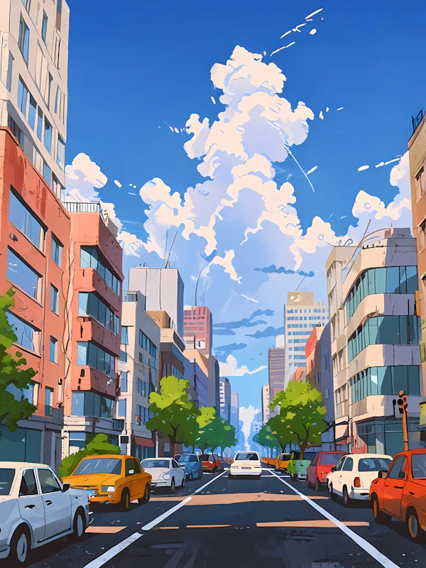 Vibrant City Street Scene