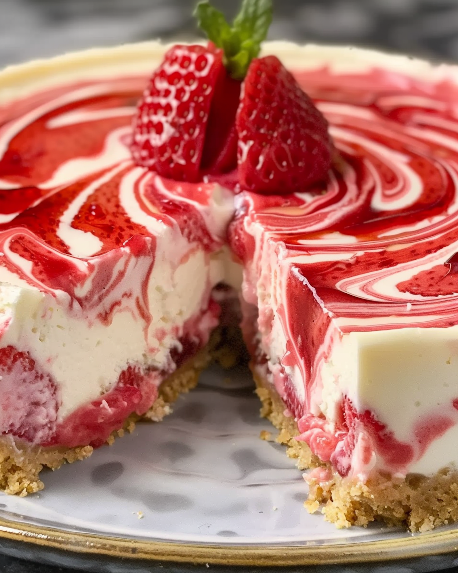 Artful Strawberry Cheesecake