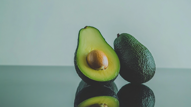 Avocados on Reflective Surface