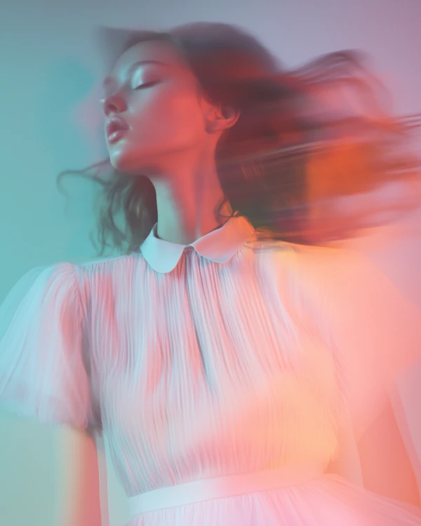 Serene Woman in Pastel Hues