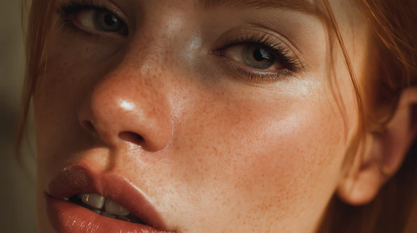 Freckled Face Close-Up