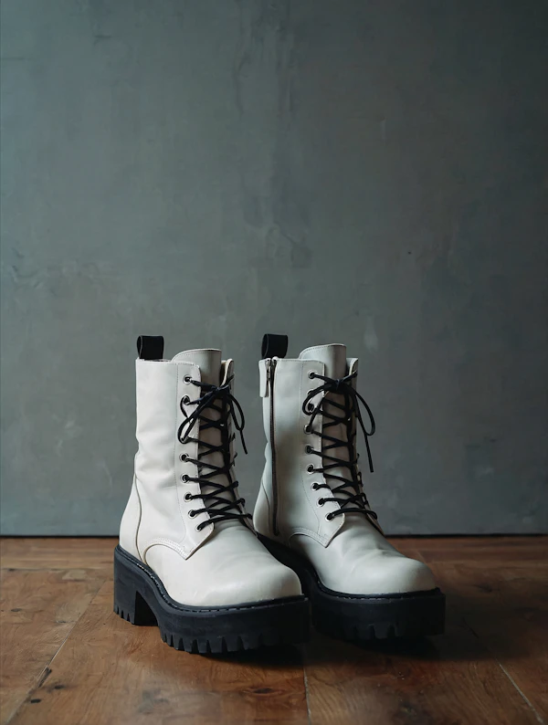 Stylish White Combat Boots