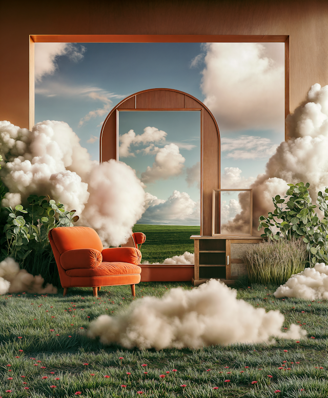 Surreal Indoor-Outdoor Composition