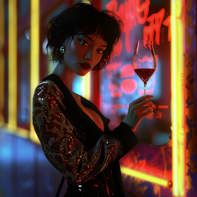 Neon Glamour Portrait