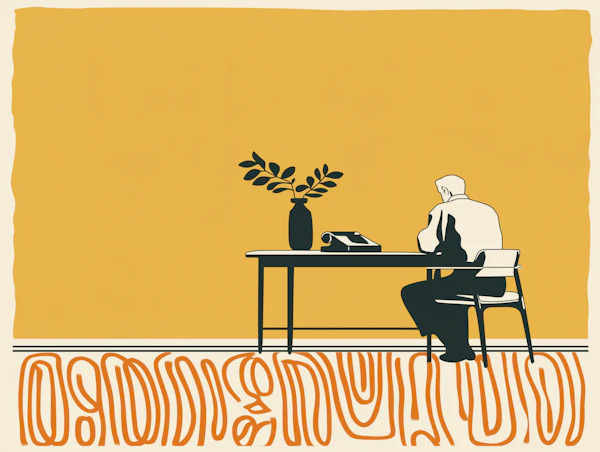 Retro Desk Illustration