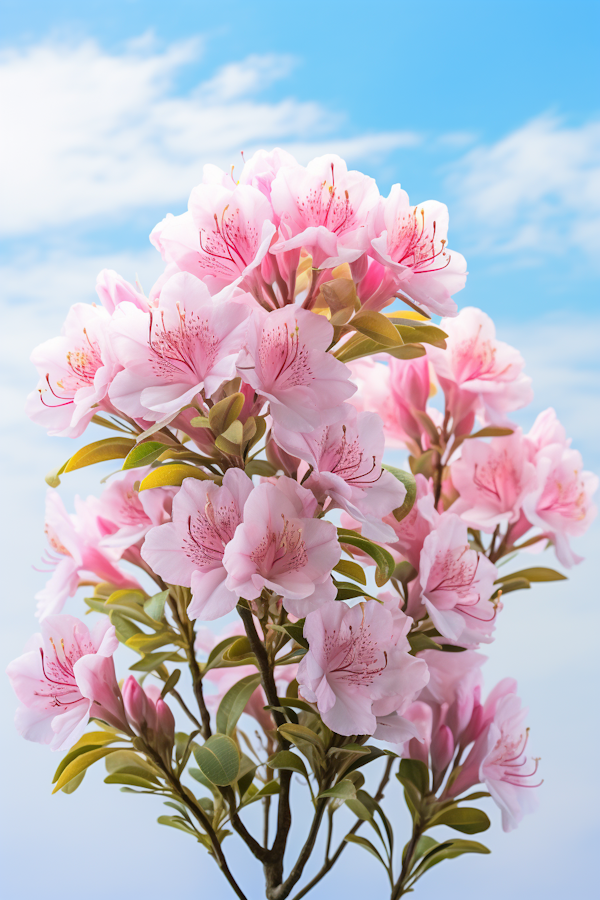 Springtime Pink Rhododendron Elegance