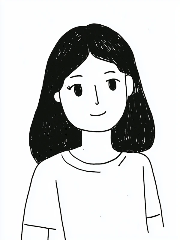 Minimalist Girl Drawing