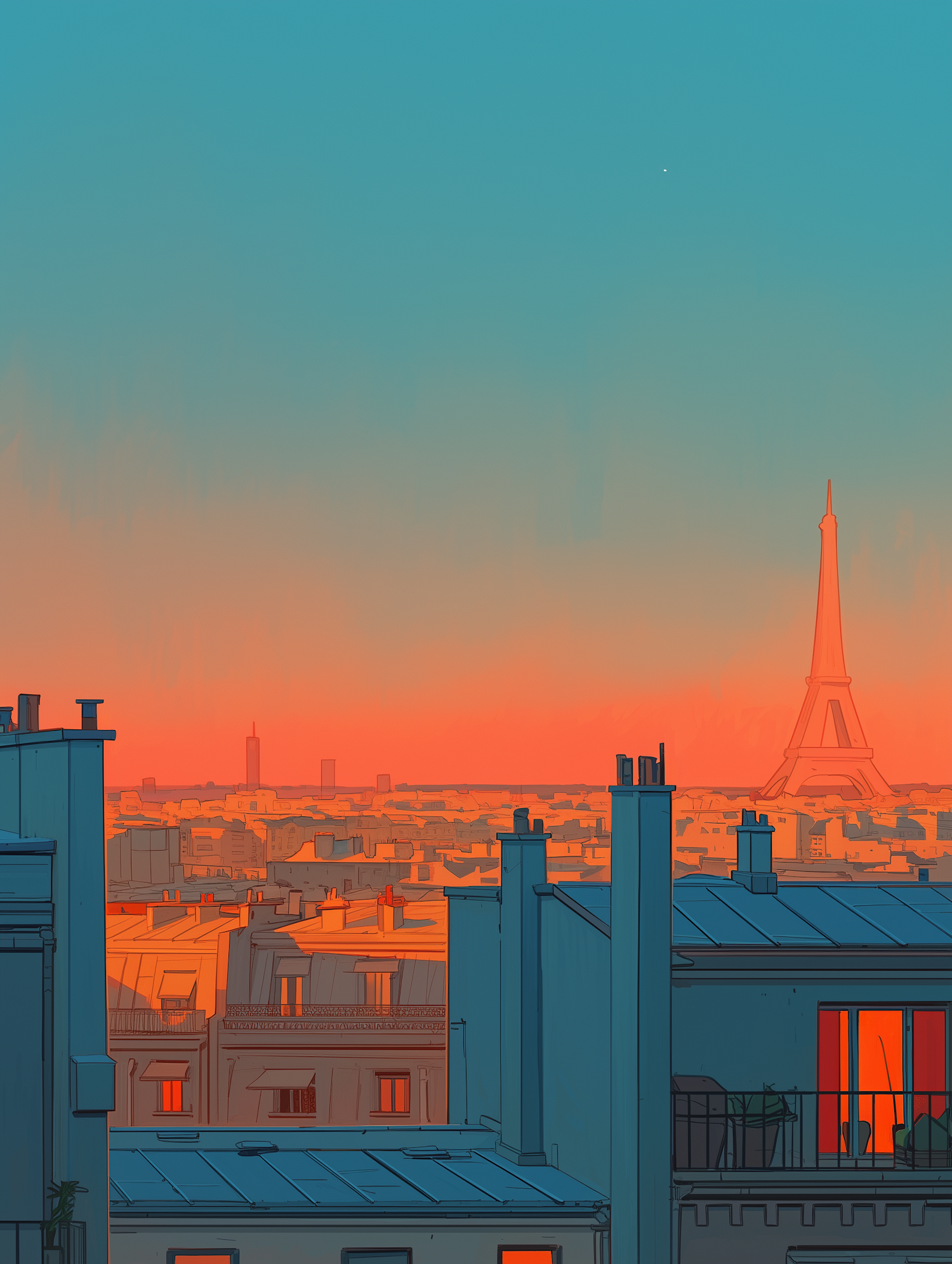 Serene Parisian Sunset