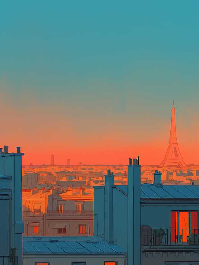 Serene Parisian Sunset