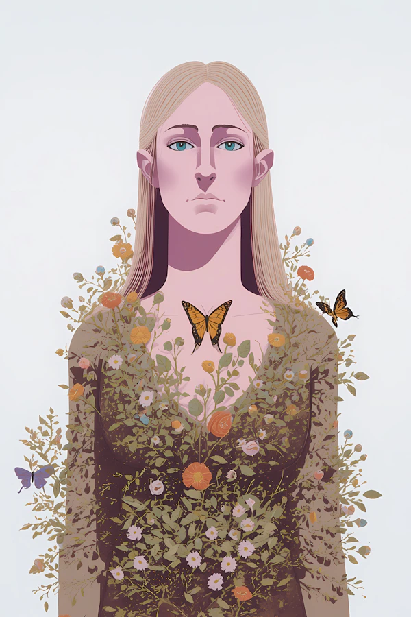 Floral Harmony Portrait