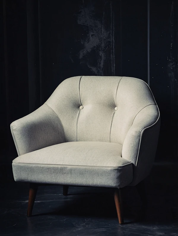 Elegant Armchair Against Dark Background
