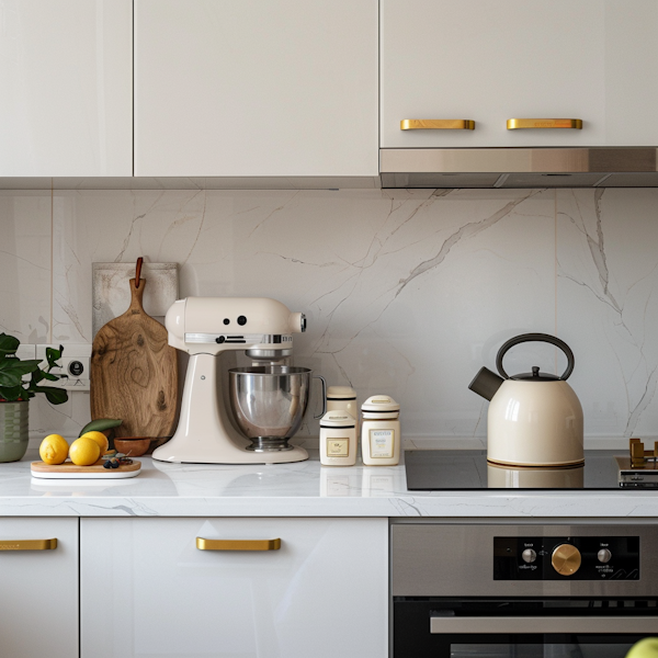 Modern Kitchen Countertop with Baking Essentials