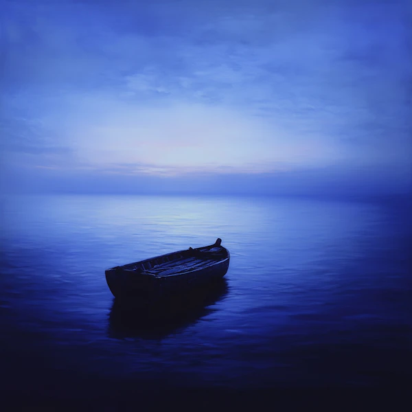 Twilight Boat Reflection