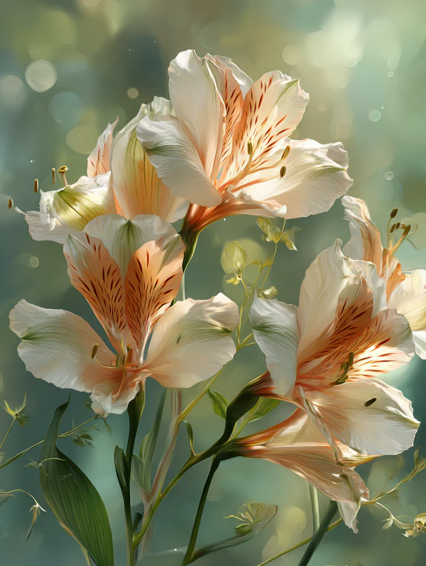 Delicate White Lilies