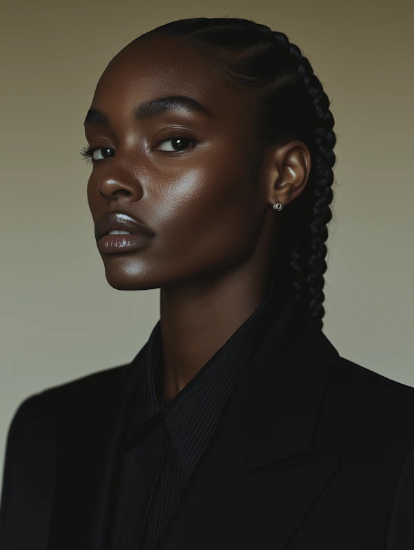 Elegant Portrait with Braided Hair