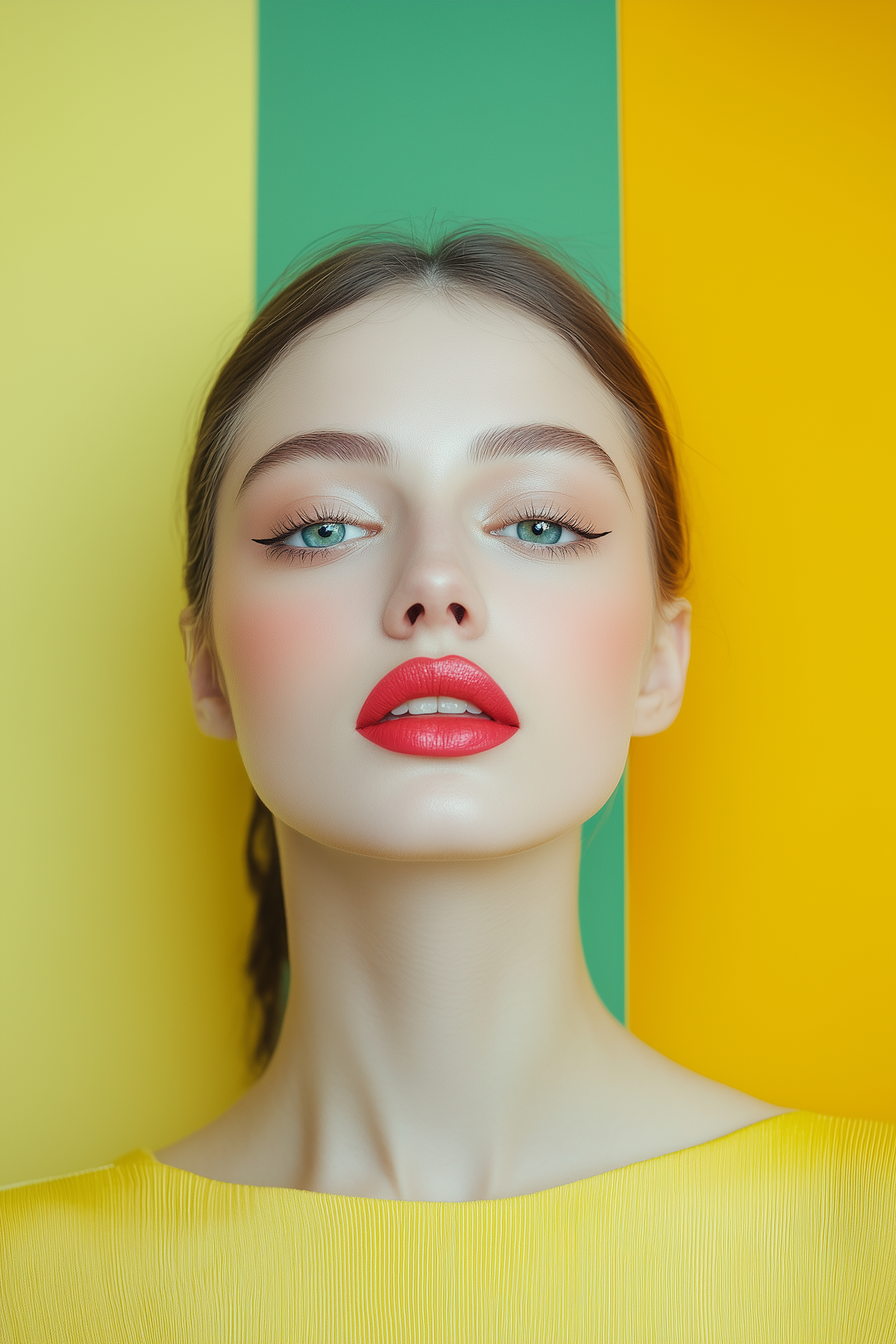 Vivid Portrait with Colorful Background