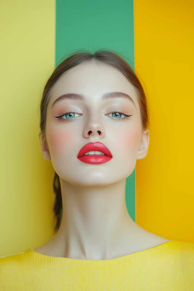 Vivid Portrait with Colorful Background