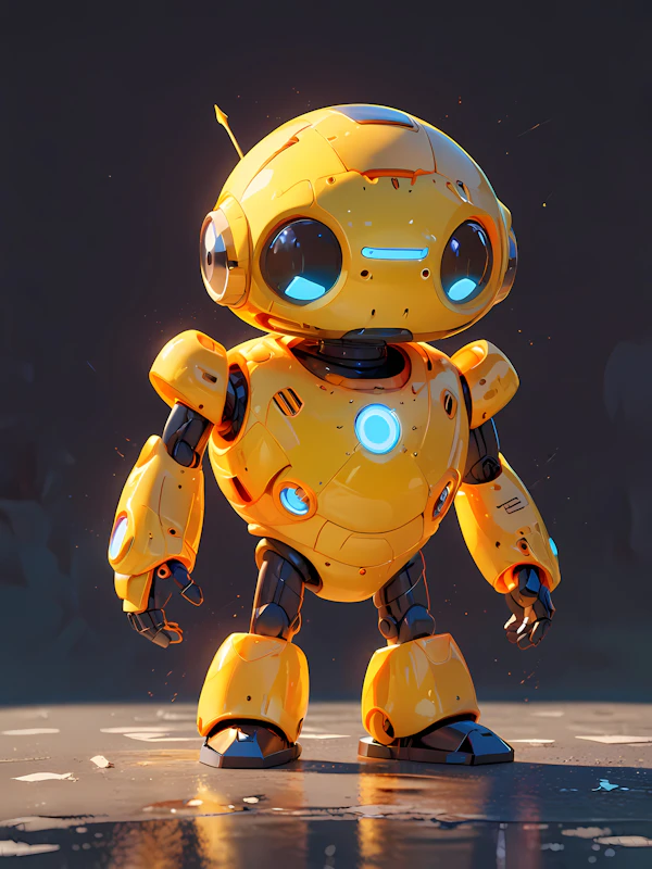 Futuristic Yellow Robot