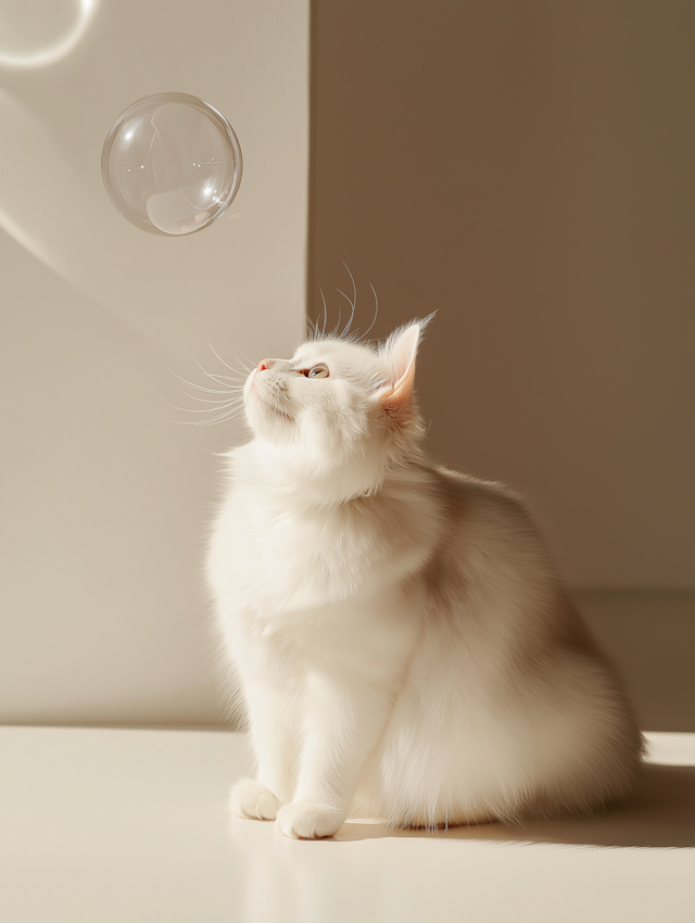 Curious Cat and Bubble