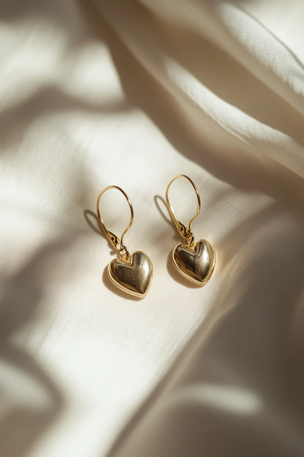 Gold Heart Earrings