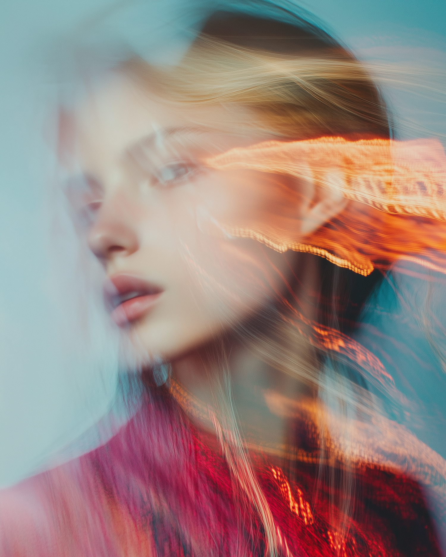 Blurred Portrait with Vibrant Colors