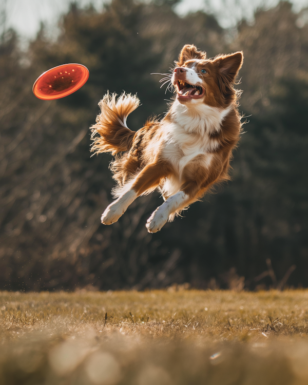 Dog Catching Frisbee