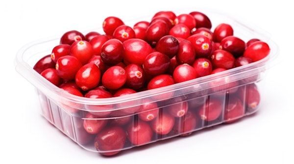 Fresh Cranberries in Transparent Container