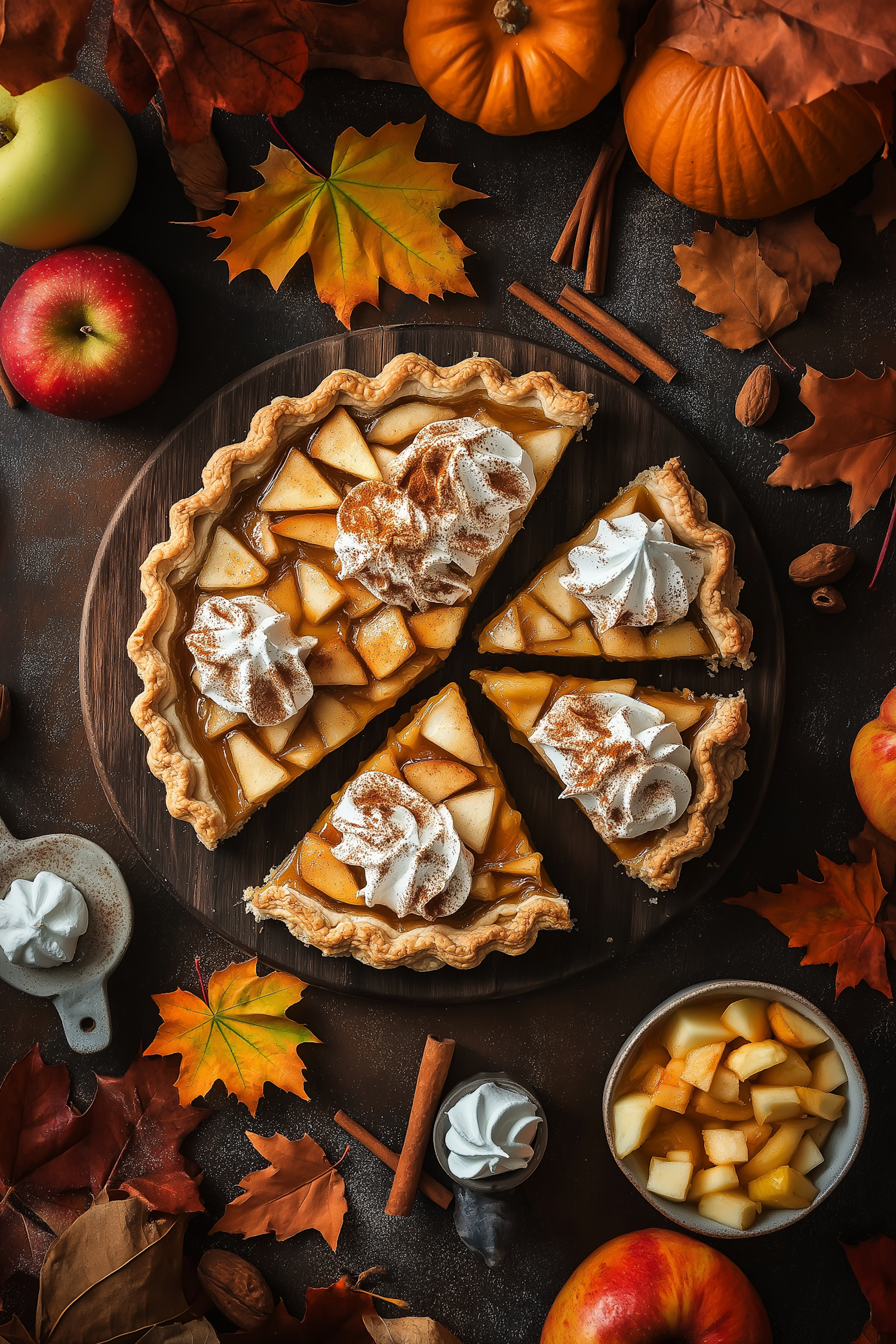 Autumn-Themed Apple Pie Scene