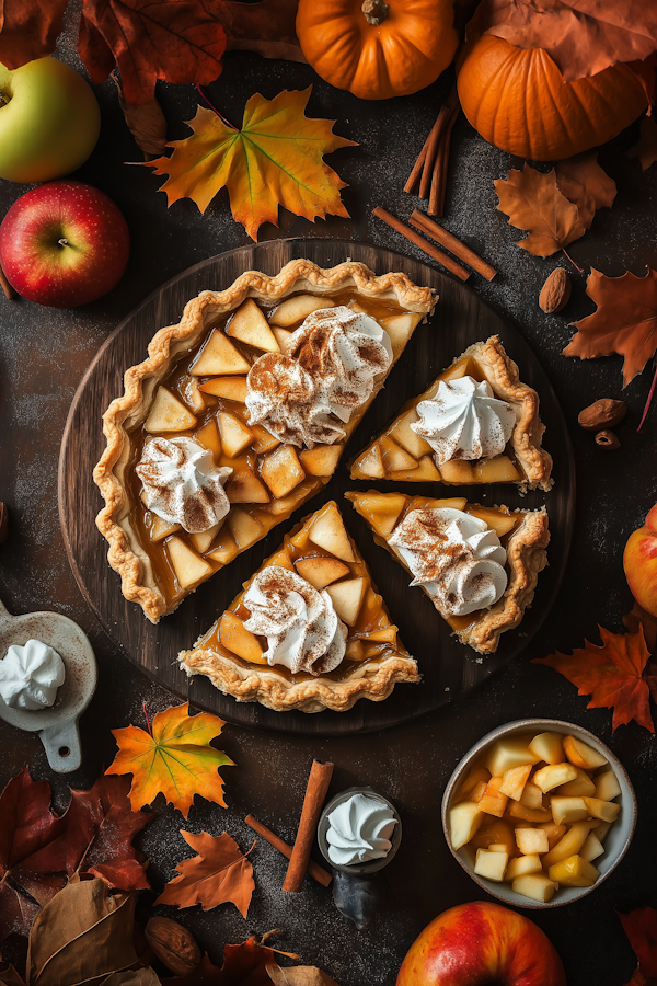 Autumn-Themed Apple Pie Scene