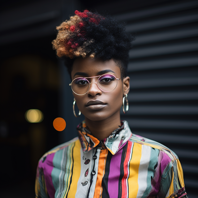 Confident Style Maven with Ombre Curls