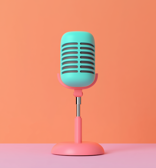 Retro Microphone in Pastel Colors