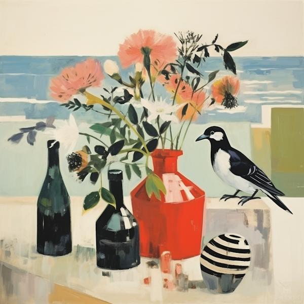 Still Life with Flowers and Bird