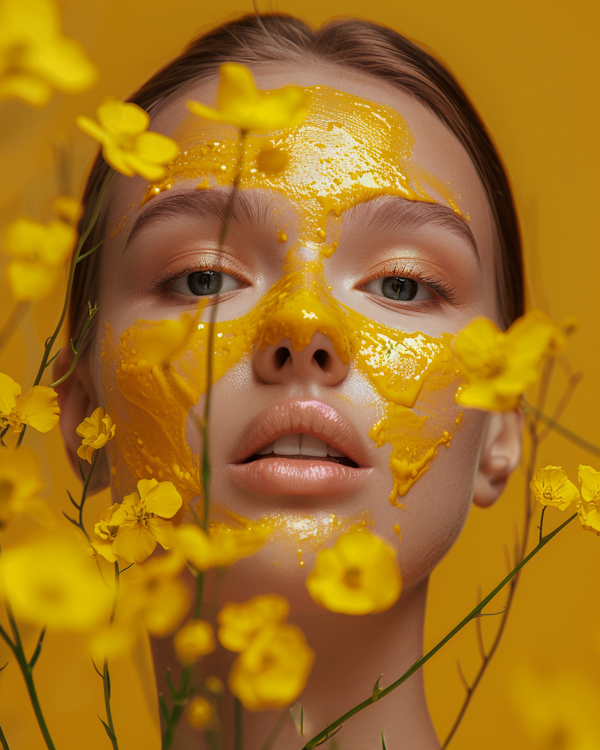 Portrait of Woman with Yellow Flowers