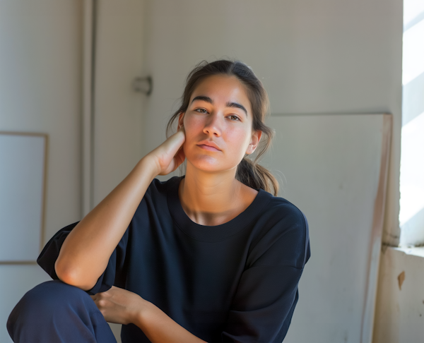 Contemplative Young Woman Portrait