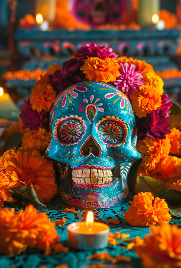 Día de los Muertos Decorated Skull