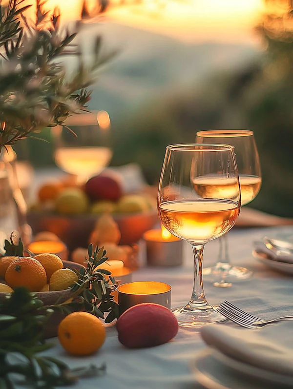 Elegant Outdoor Dining at Sunset